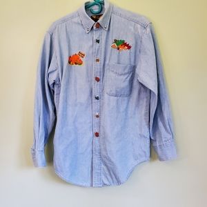 VTG Custom Button Autumn Fall Themed Button Down